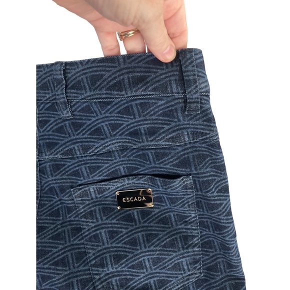 Escada Women's Patterned Straight Leg‎ Jeans Size 8 / 38 NWT $285 Metal Logo - Picture 12 of 12